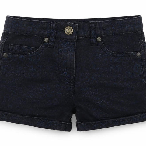 George Girls Blue Animal Print Denim Hot Pants Shorts Size 4-5 Years