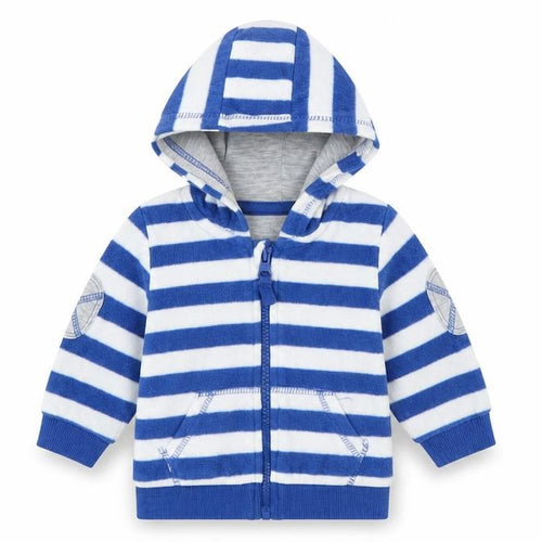 Early days Boys Blue Striped Fleece Jacket Coat Size 3-6 Months