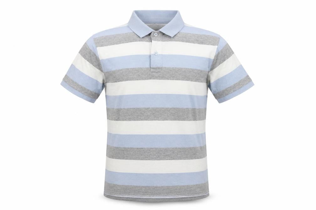 Ceader wood state Mens Blue Striped   Polo Size M