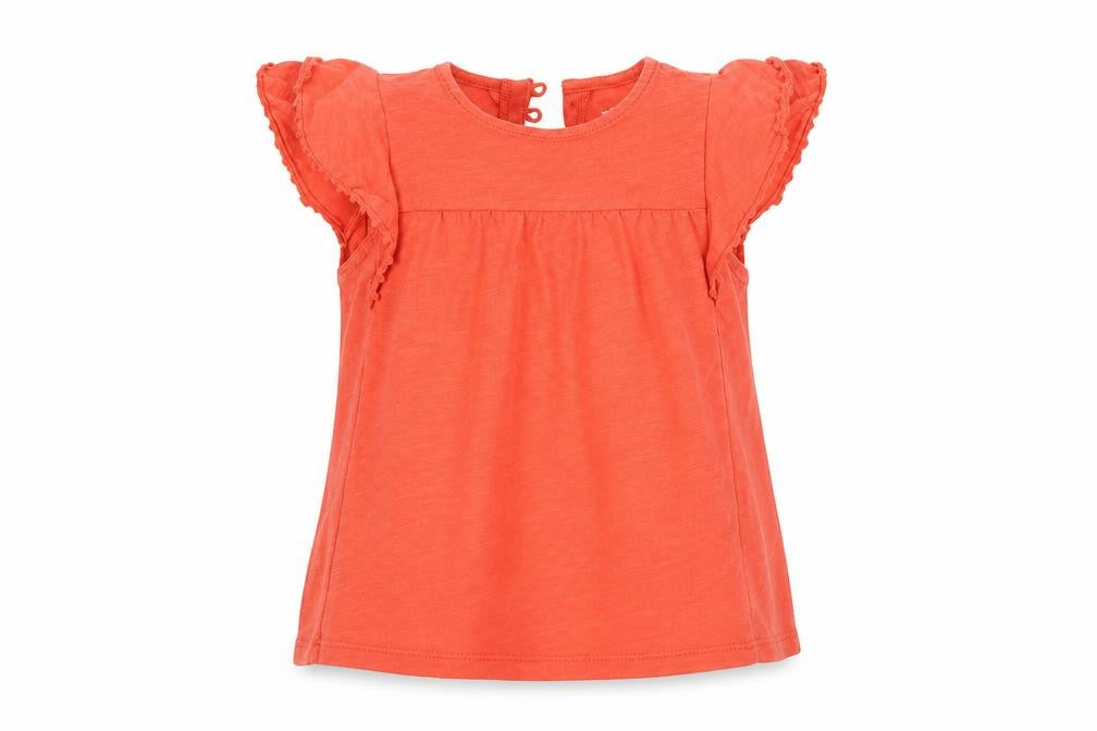 Front view of Carters girls’ orange basic tank, size 5, years