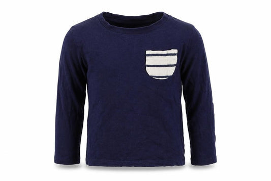 Front view of Primark boys’ blue pullover sweatshirt, size 2-3, years