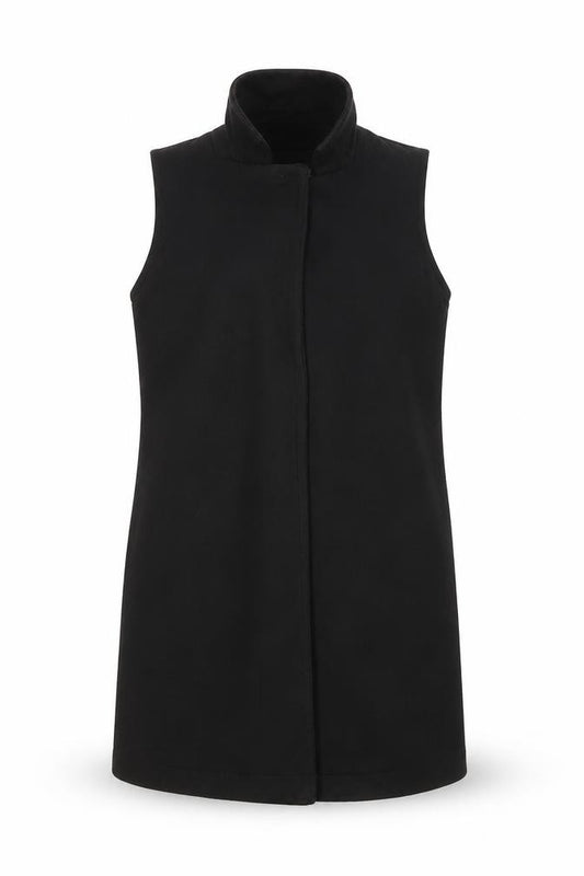Front view of Freespirit girls’ black overcoat coatigan, size 5-6, years