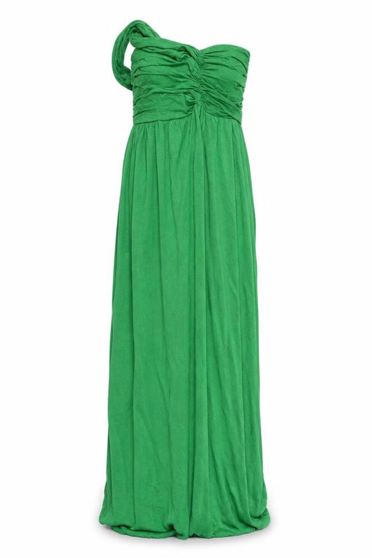 Front view of DREAM women’s gold ball gown, size S