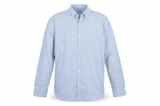 Front view of New Look men’s blue button-up, size 2XL