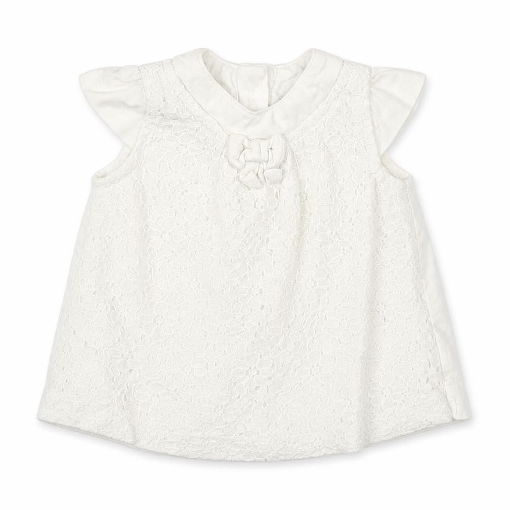 Front view of Tu girls’ white floral basic t-shirt size newborn