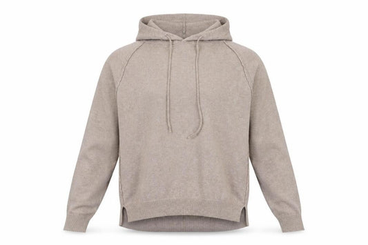 Front view of QED London men’s brown pullover hoodie, size M