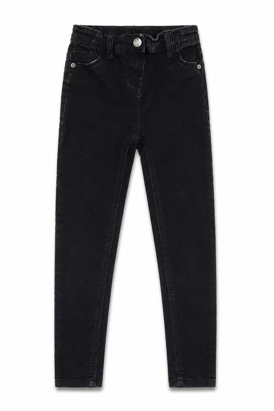 Front view of Tu girls’ black denim tapered jeans, size 9, years