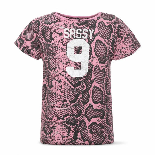 Front view of Studio girls’ multicoloured animal print basic t-shirt, size 8-9, years