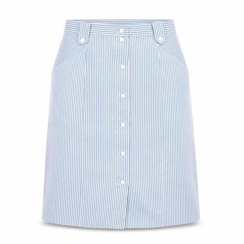 Preworn Womens Blue Striped  A-Line Skirt Size 30 in