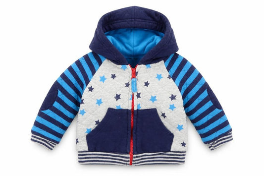 Front view of Honour & Pride Baby Blue Jacket, size 6-9, Months
