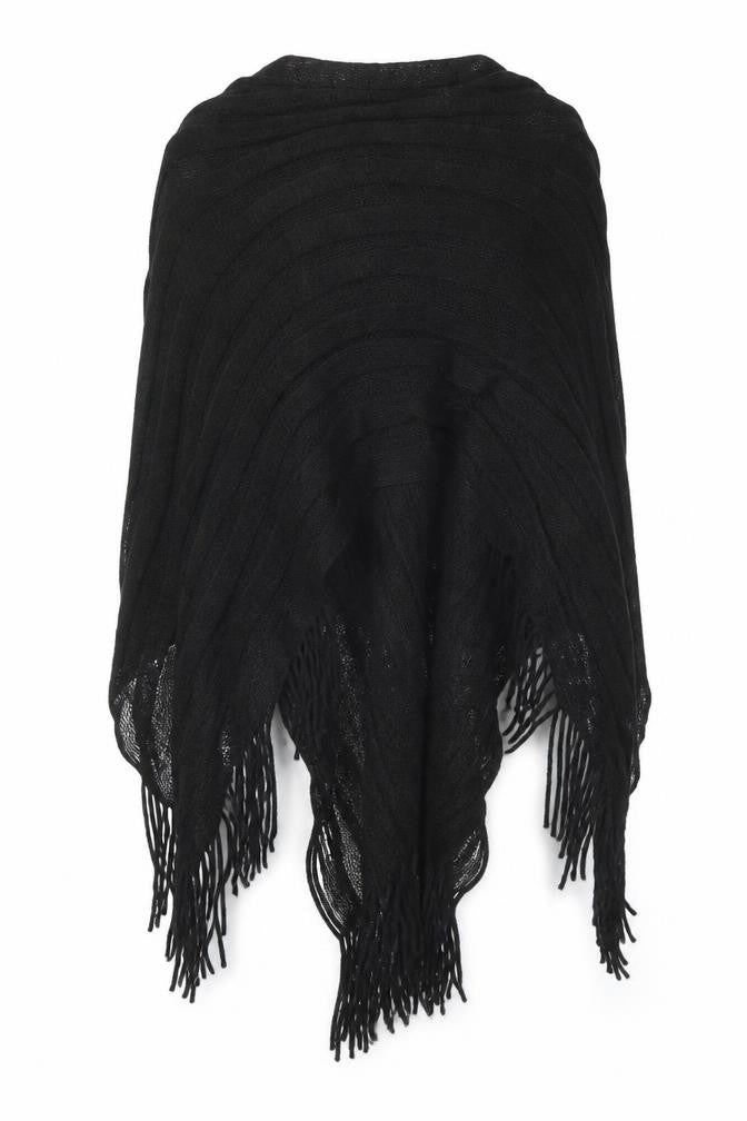 Front view of Preworn women’s black henley jumper one size