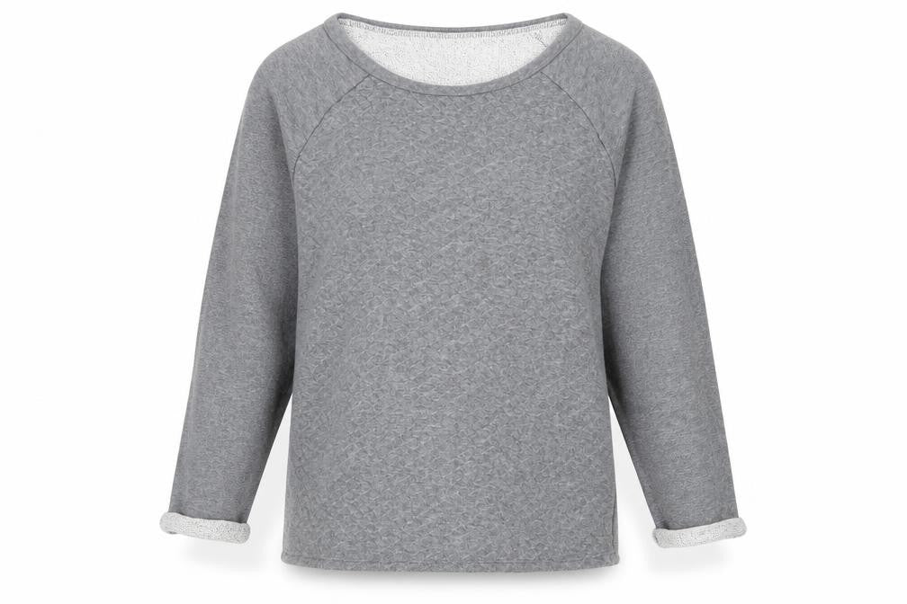 Front view of H&M women’s grey jumper, size S