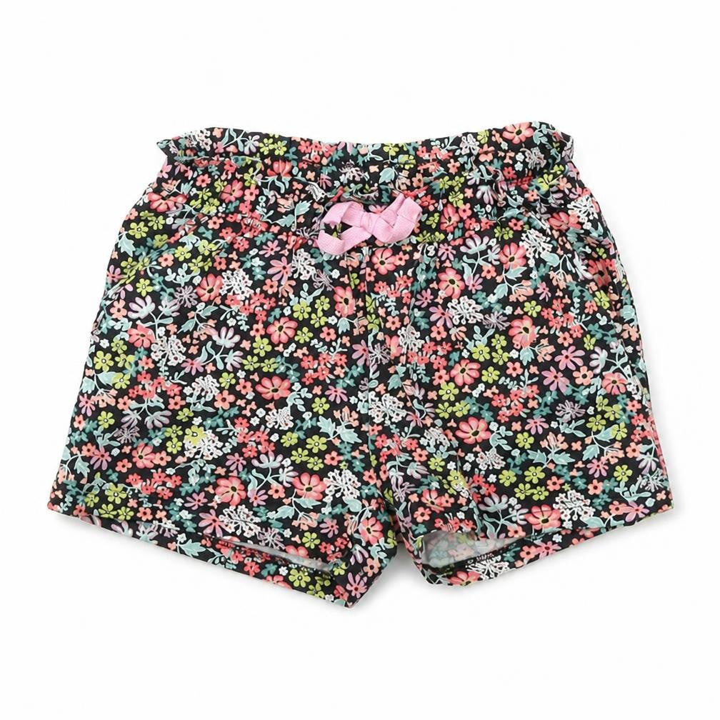 Front view of H&M girls’ multicoloured floral culotte shorts, size 2, years
