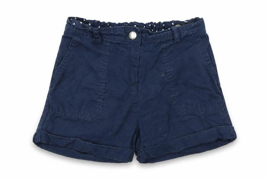 Front view of George girls’ blue cut-off shorts, size 8, years