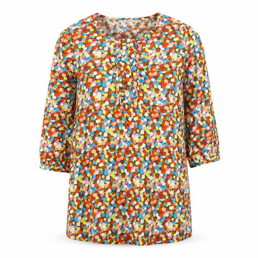 Front view of Tammy girls’ brown polka dot basic blouse, size 13, years