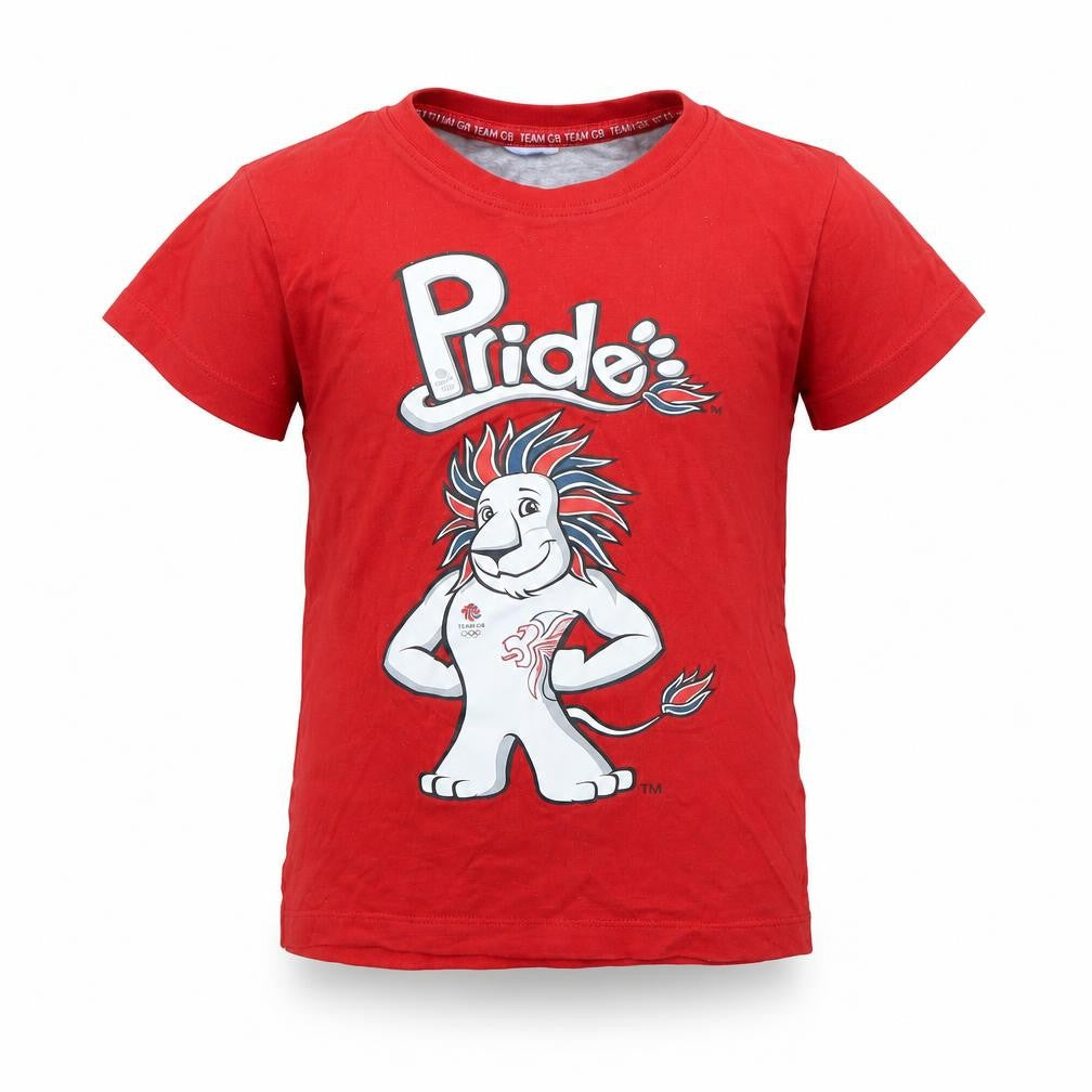 Front view of Preworn boys’ red basic t-shirt, size 5, years - olympics