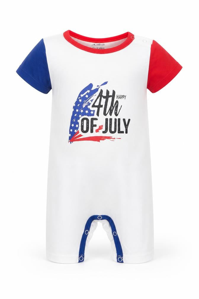 patpat Baby White   Babygrow One-Piece Size 12 Months  - 4th of july