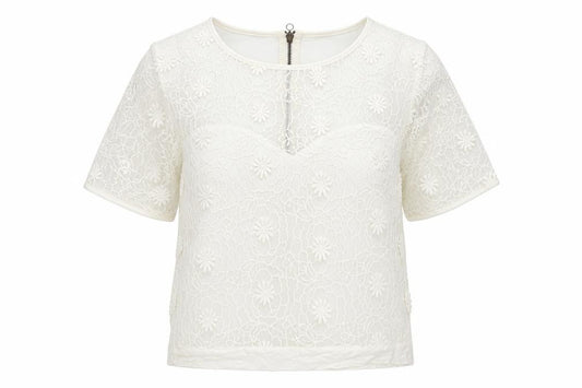 Front view of Limited women’s white basic t-shirt, size UK 12