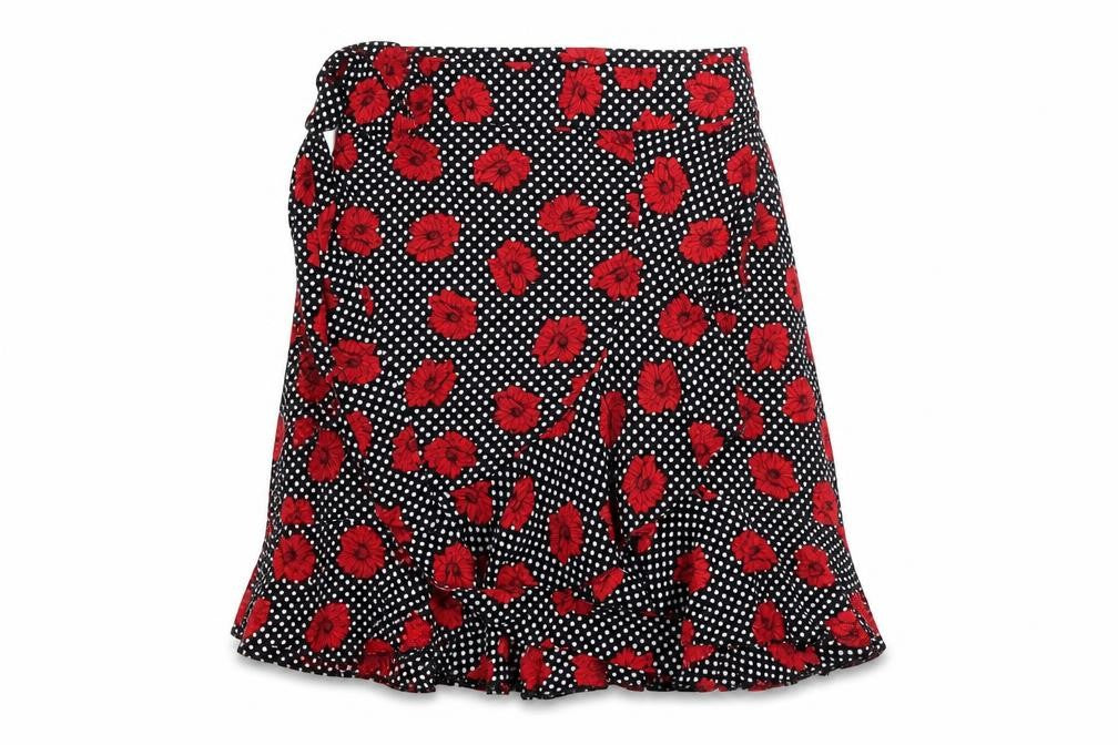 Papaya Womens Black Polka Dot  Flare Skirt Size 8