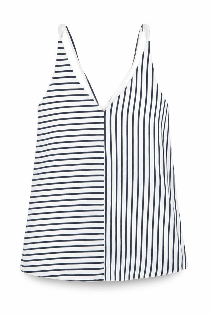 Topshop Womens White Striped  Camisole Tank Size 8