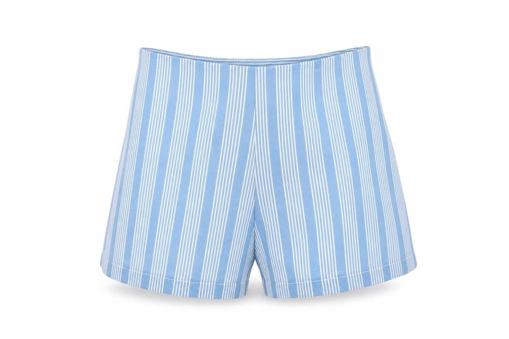 Preworn Womens Blue Striped  Hot Pants Shorts Size L