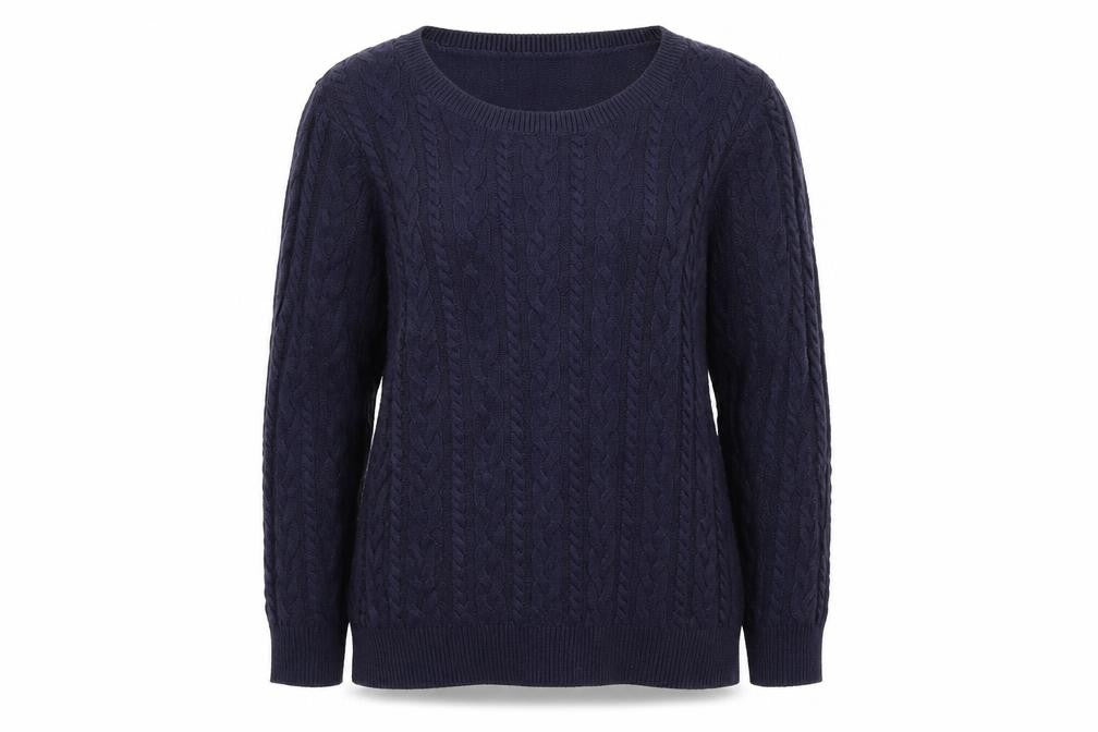 Front view of H&M women’s blue jumper, size M
