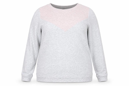 Front view of F&F women’s grey geometric jumper, size UK 20