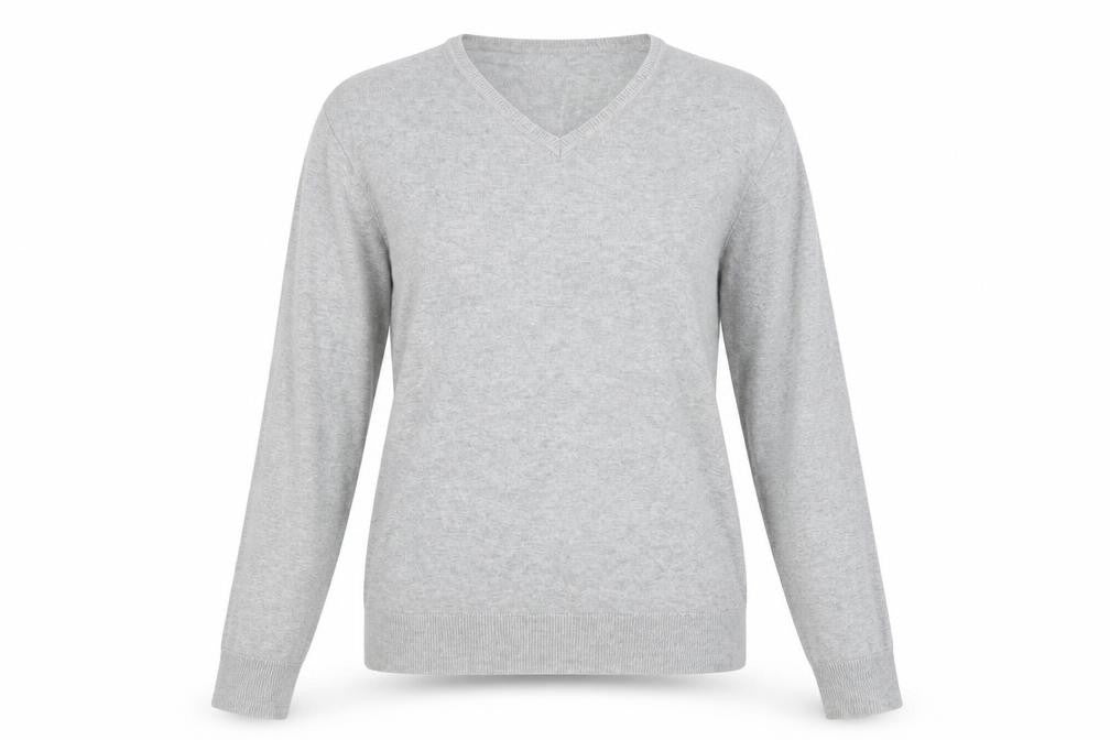 Front view of H&M women’s grey knit jumper, size M
