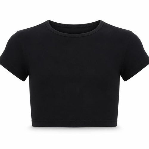 MY CROP TEE Girls Black    T-Shirt Size 7-8 Years