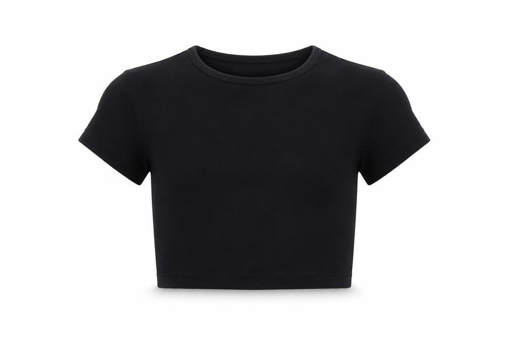 MY CROP TEE Girls Black    T-Shirt Size 7-8 Years