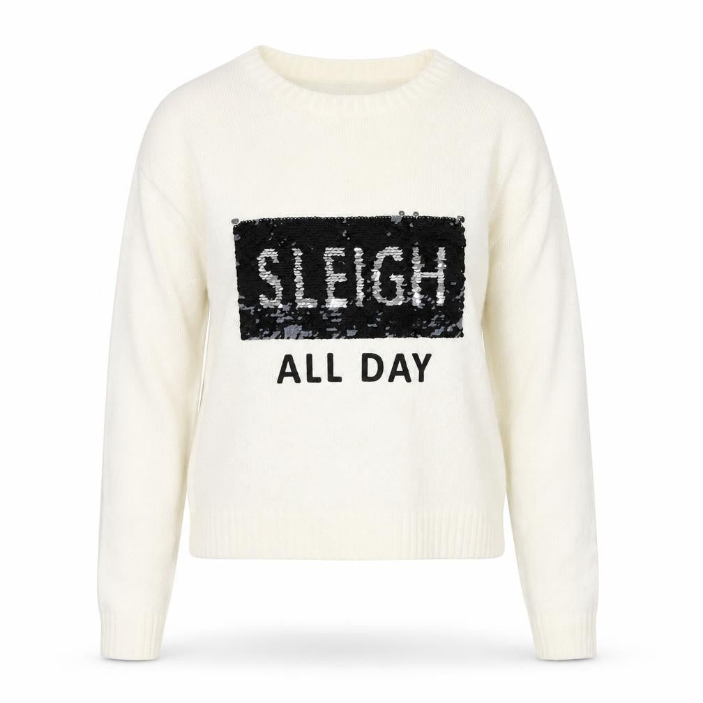 Front view of H&M women’s ivory jumper, size S
