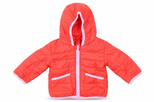 Front view of Marks & Spencer boys’ red basic coat coat, size 3-6, months