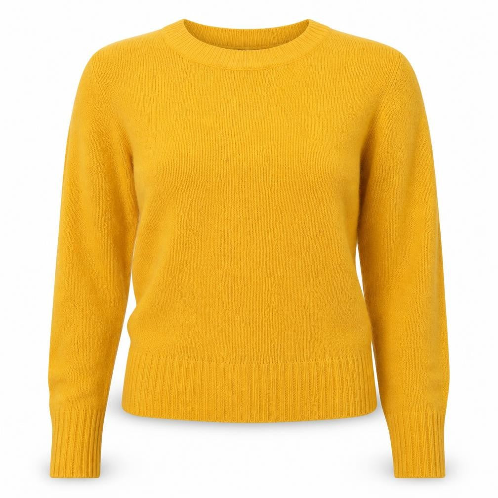 Front view of H&M women’s yellow jumper, size S