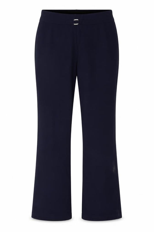 Front view of Essentials women’s blue trousers, size UK 26, in, 24-inch leg