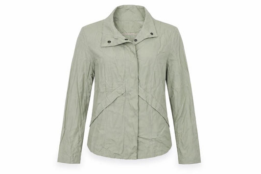 Front view of Preworn women’s green jacket, size UK 12