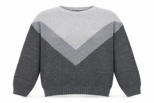 Front view of New Look girls’ grey knit jumper, size 14, years