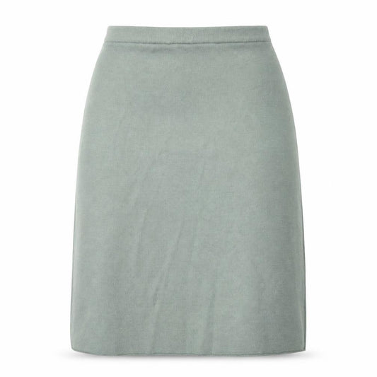 Front view of Classics women’s grey knit a-line skirt, size UK 12
