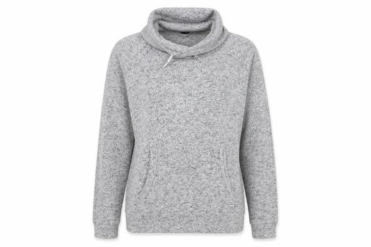 Front view of Atmosphere women’s grey pullover sweatshirt, size UK 12
