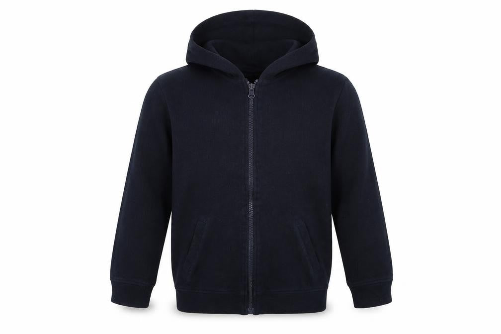 Front view of Store Twenty One boys’ blue full zip hoodie, size 8, years