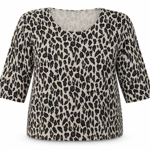 Alex & co Womens Beige Animal Print  Pullover Jumper Size 16