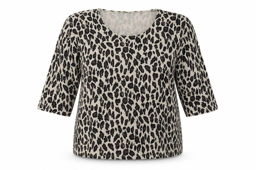 Alex & co Womens Beige Animal Print  Pullover Jumper Size 16