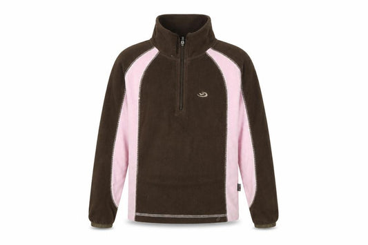 Front view of FIVE girls’ brown jumper, size 7-8, years