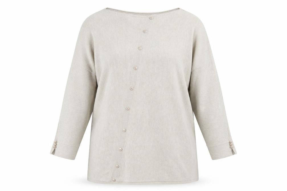 Front view of Preworn women’s beige jumper, size 2XL