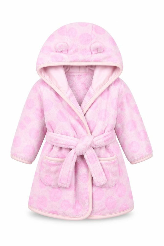 Front view of Tu girls’ pink patchwork babydoll gown, size 3-6, months