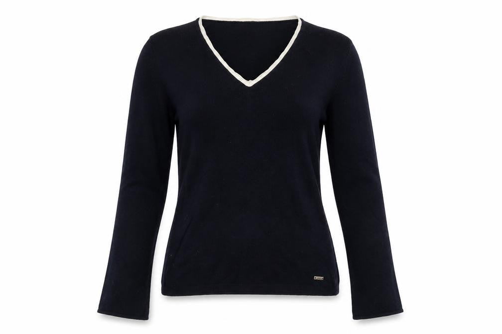 Front view of Tiffi women’s blue knit jumper, size S