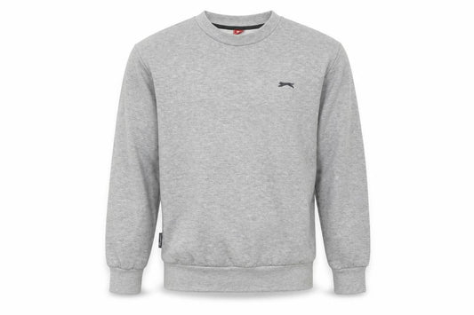 Front view of Slazenger boys’ grey pullover sweatshirt, size 12, years