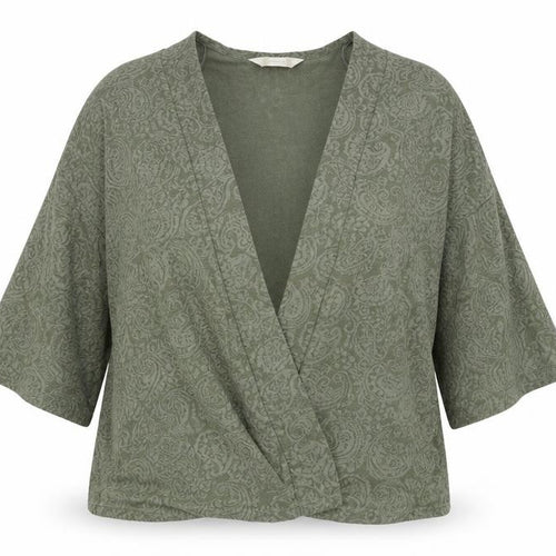 Authentic Womens Green Paisley  Wrap Jumper Size 18