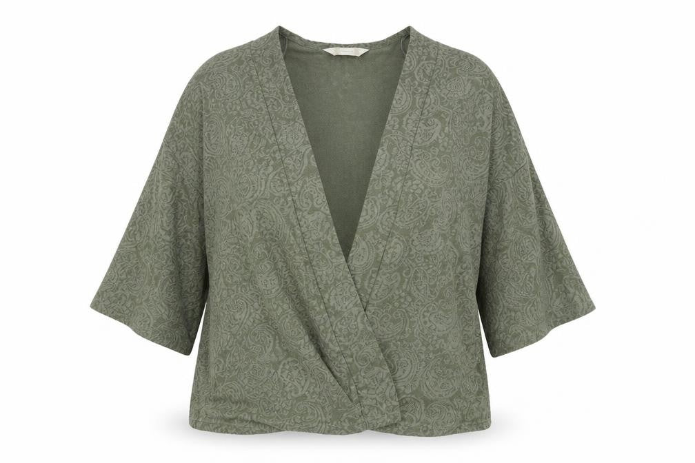 Authentic Womens Green Paisley  Wrap Jumper Size 18