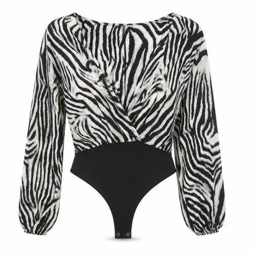 Nanaa Womens Multicoloured Animal Print  Bodysuit One-Piece Size 10