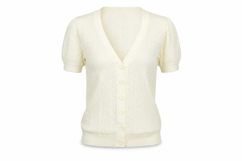 Preworn Womens White   Cardigan Jumper Size M